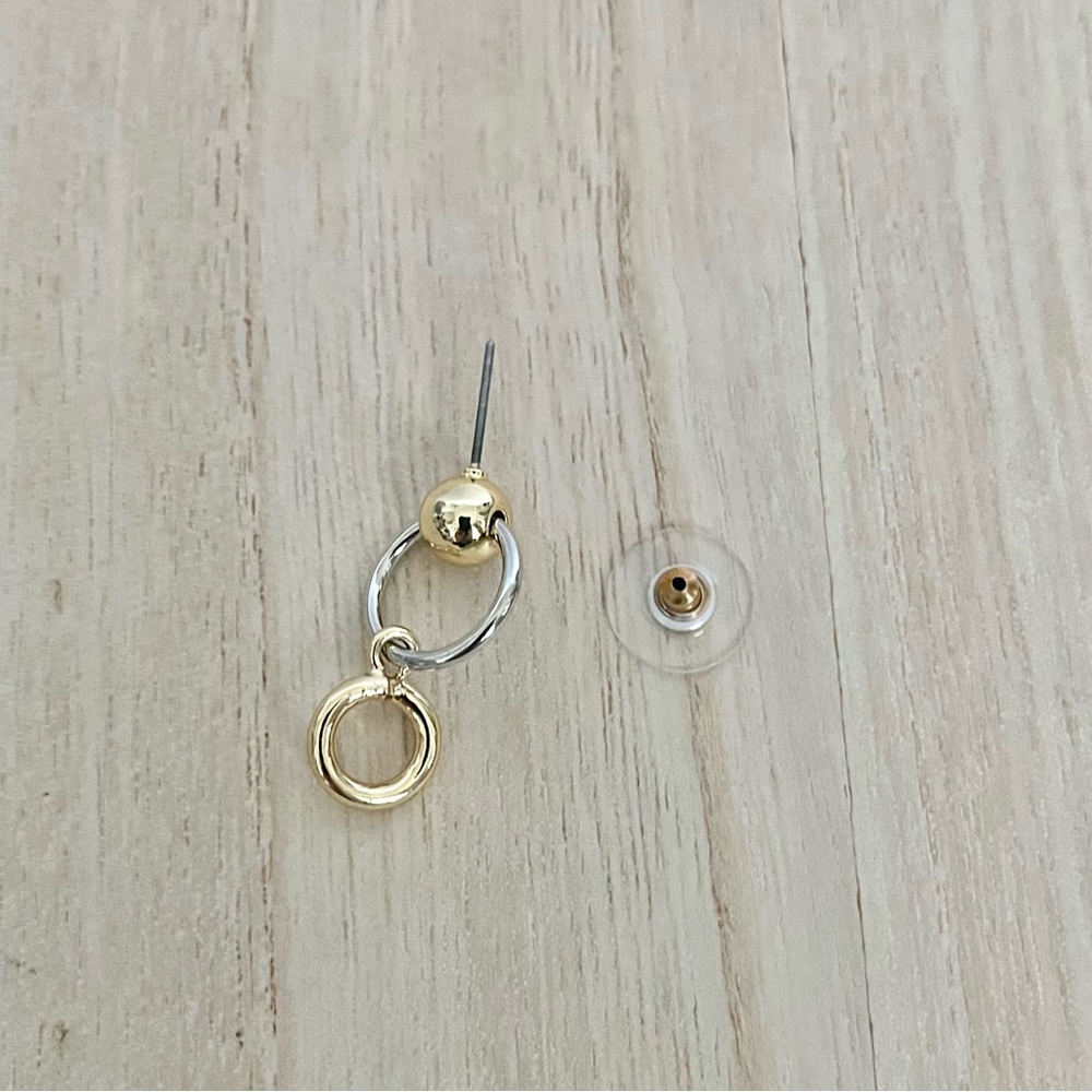 Rebecca Minkoff two tone rings and bead drop earrings - new - Picture 3 of 3